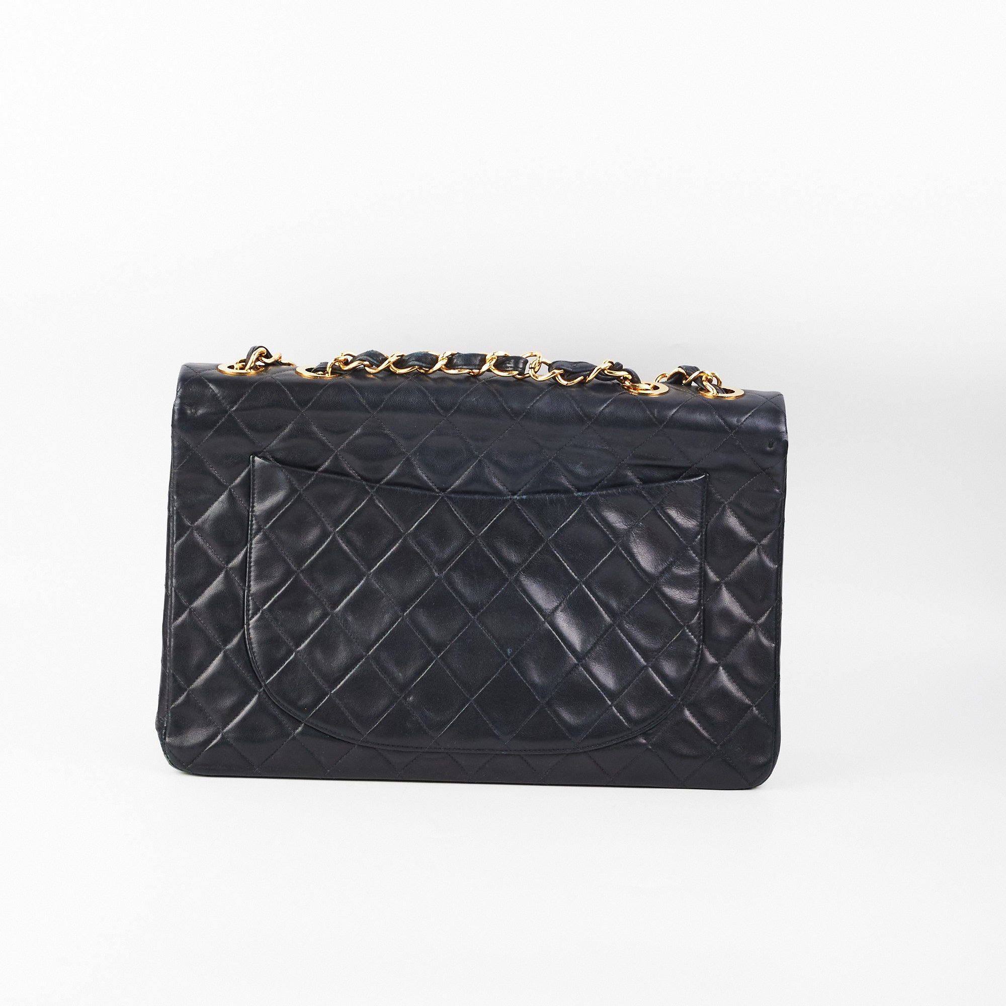 Chanel Maxi Vintage Flap Black 24k Gold