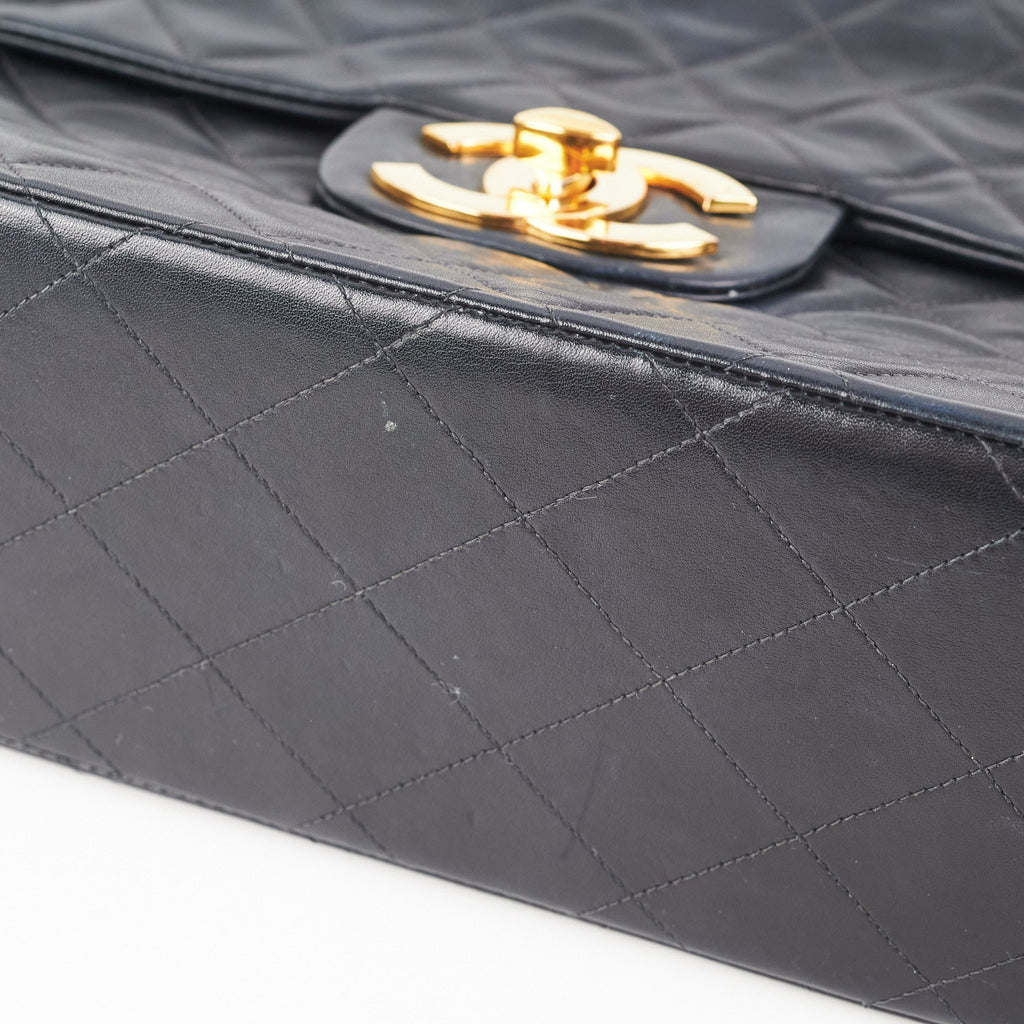 Chanel Maxi Vintage Flap Black 24k Gold