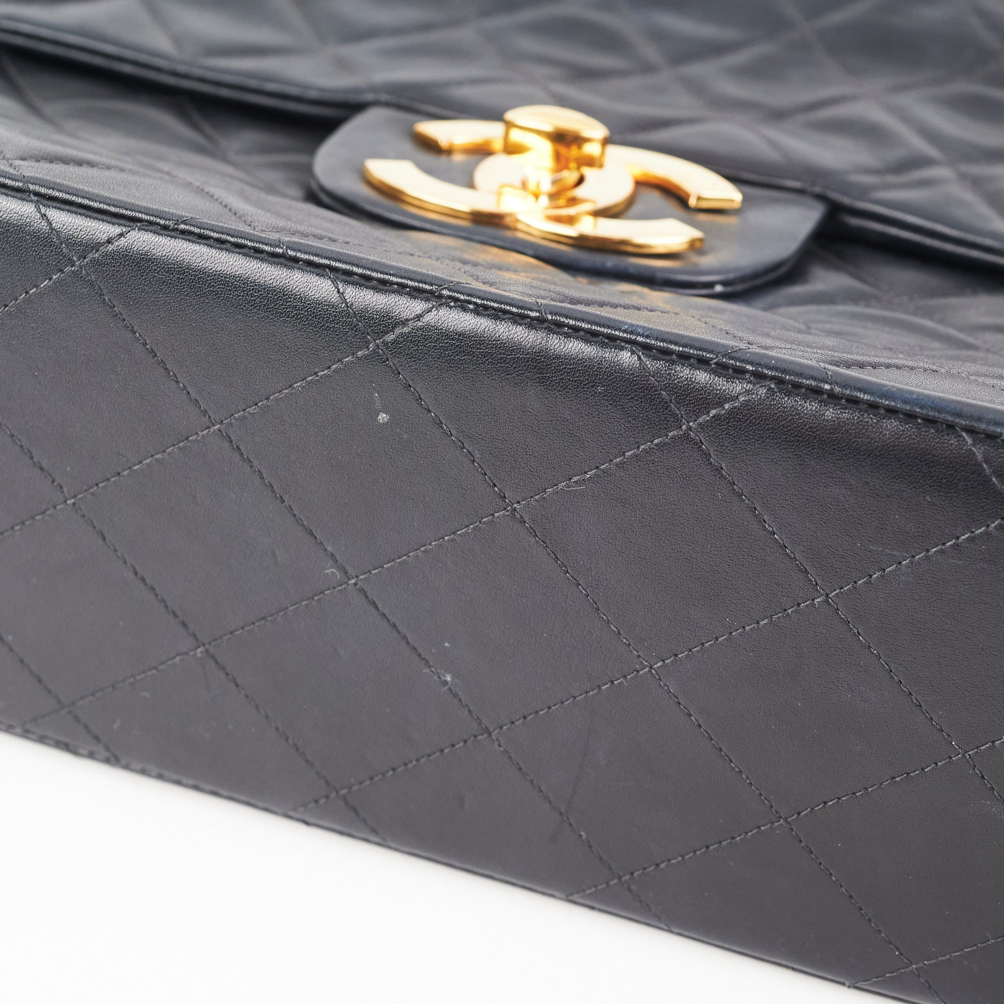 Chanel Maxi Vintage Flap Black 24k Gold