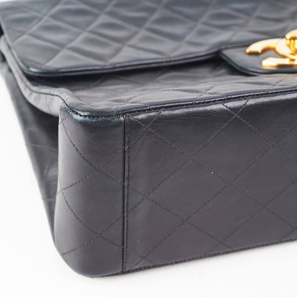 Chanel Maxi Vintage Flap Black 24k Gold