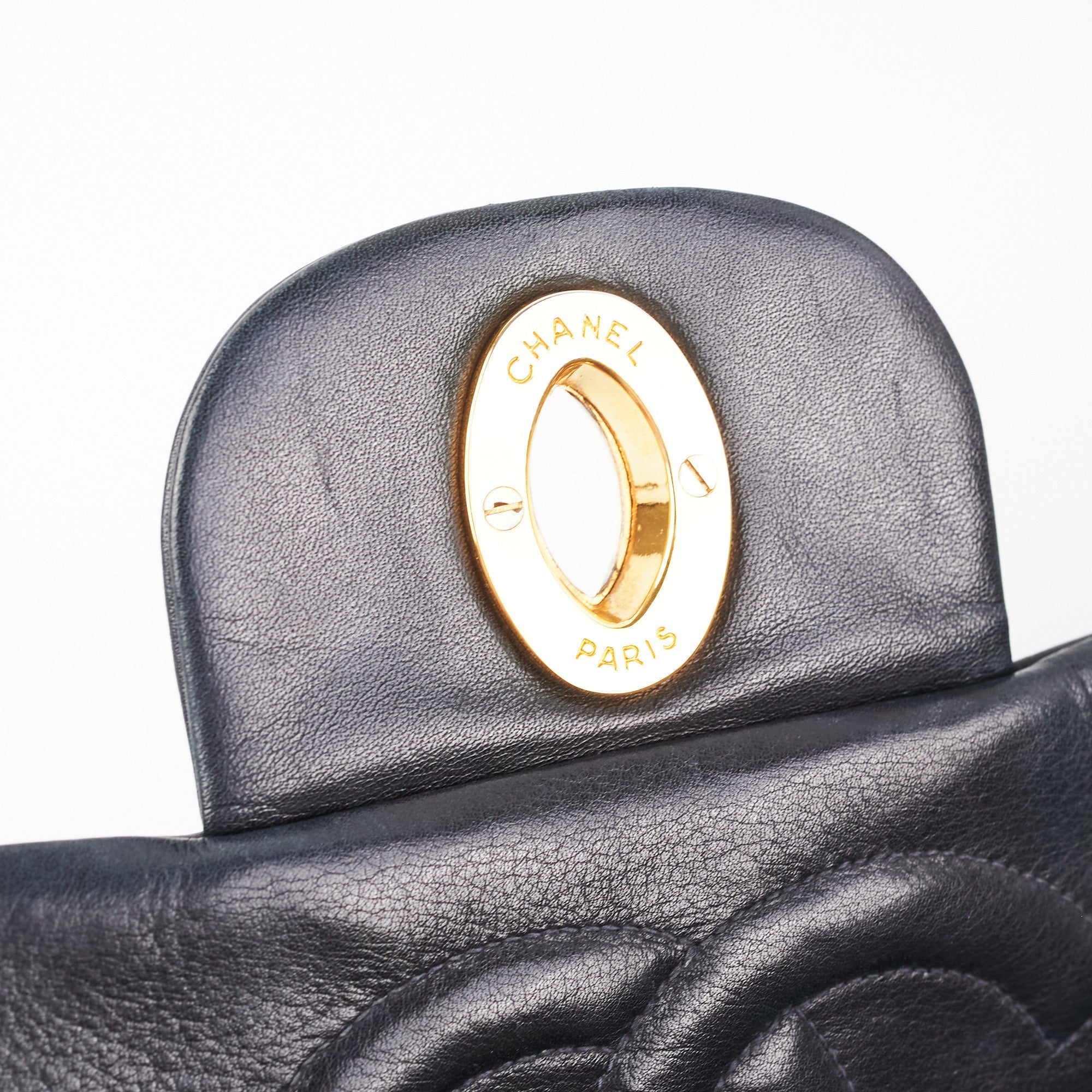 Chanel Maxi Vintage Flap Black 24k Gold