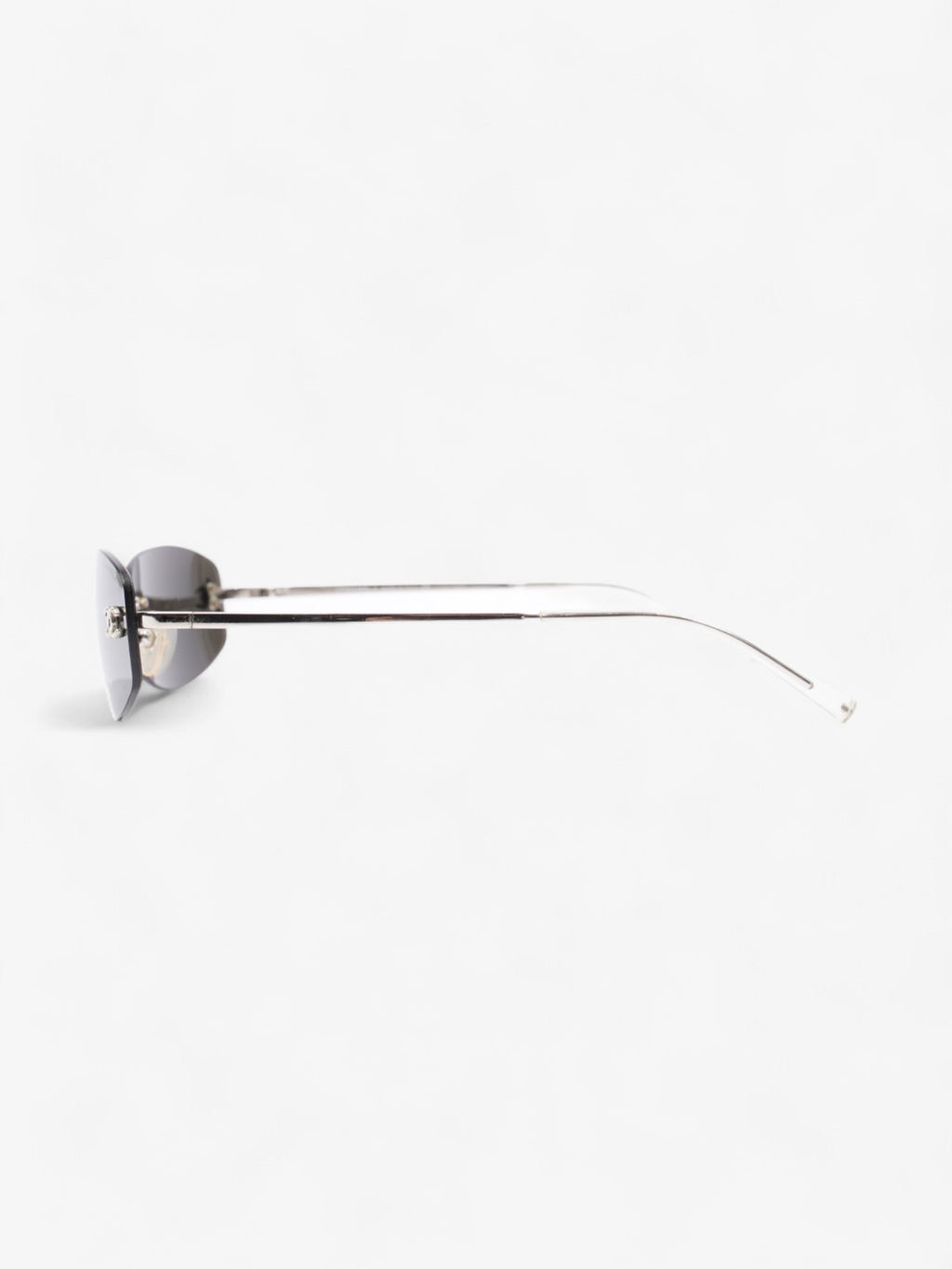 Chanel Rimless CC Sunglasses Silver Base Metal 130mm
