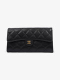 Chanel Classic Flap Wallet Black / Gold Caviar Leather