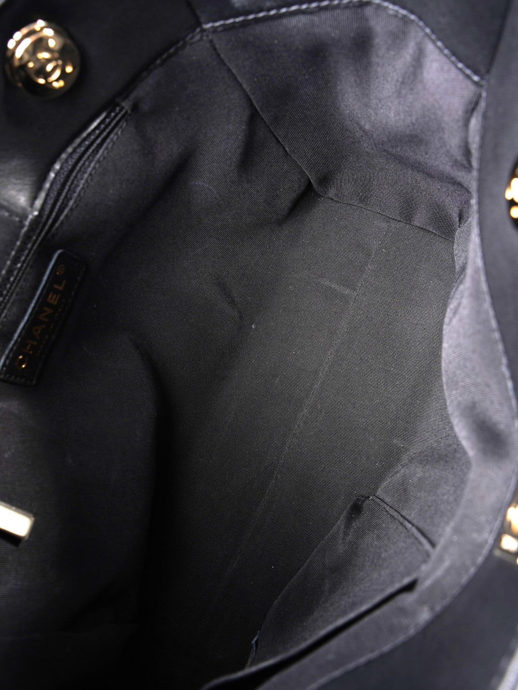 Chanel Shopping Tote Black Calfskin Leather Small