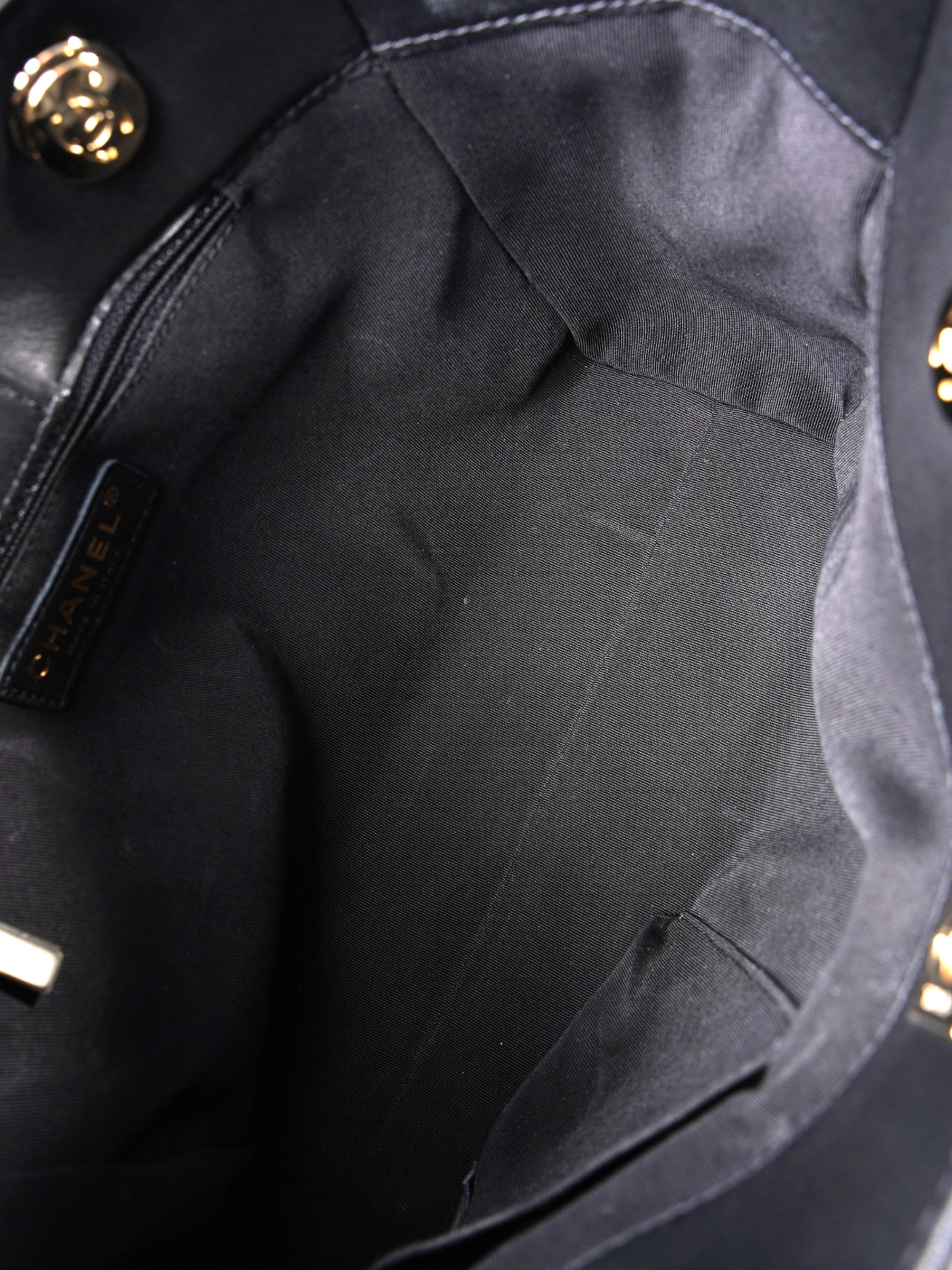 Chanel Shopping Tote Black Calfskin Leather Small