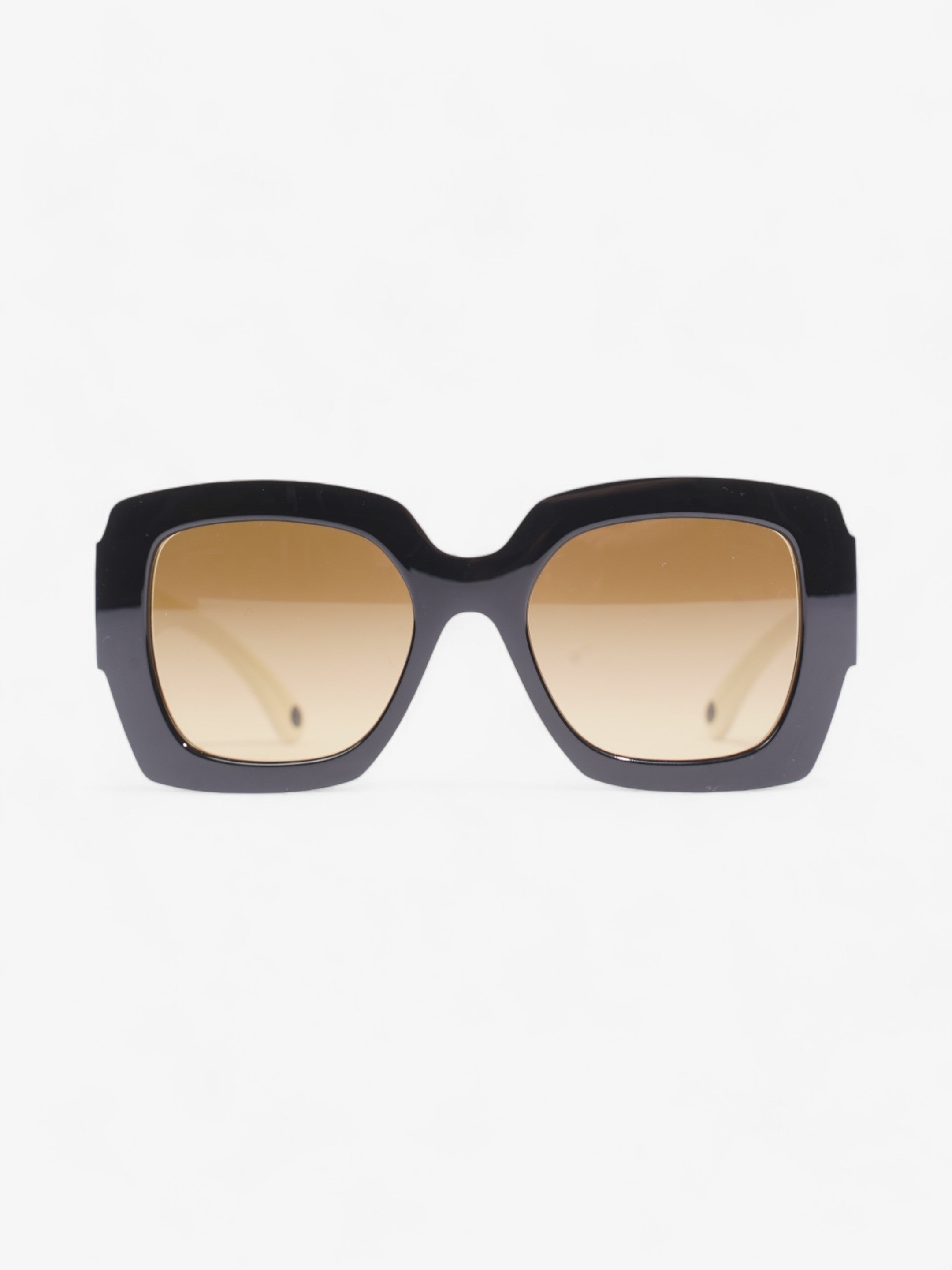 Chanel Two Tone CC Sunglasses Black / White Acetate 140mm