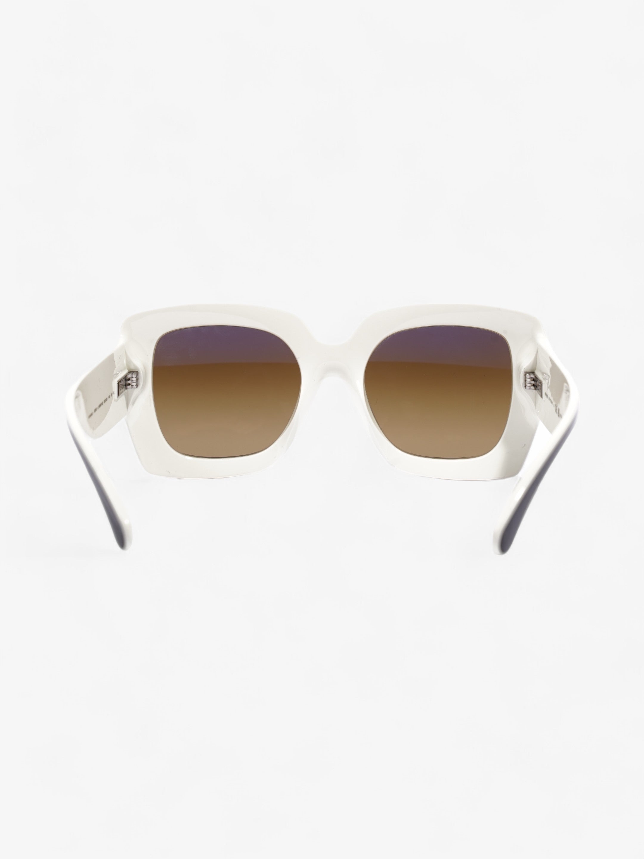 Chanel Two Tone CC Sunglasses Black / White Acetate 140mm