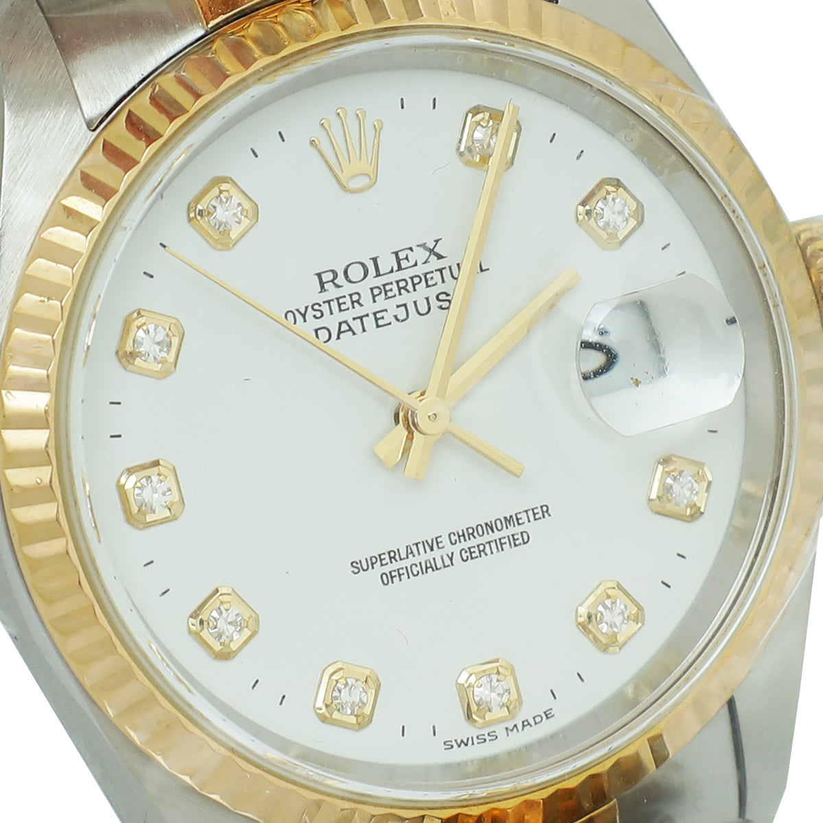 Rolex 18K Yellow Gold Oystersteel Diamond Datejust 36 Watch
