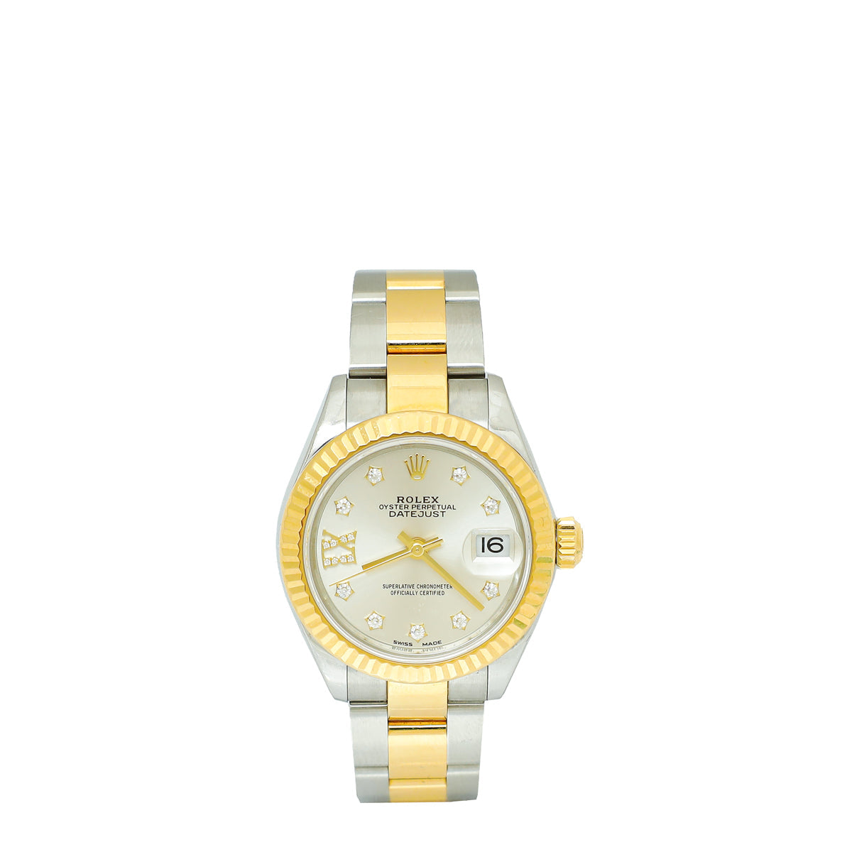 Rolex ST.ST Yello Gold 17 Diamond Dial Datejust 28mm Watch