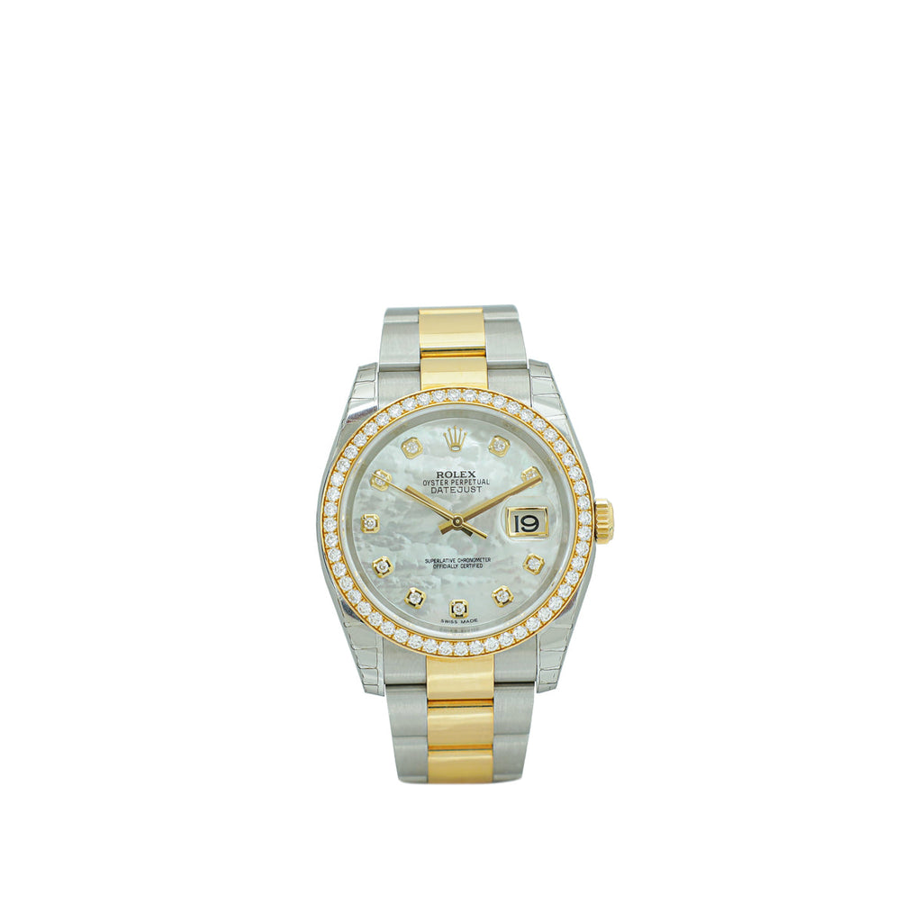 Rolex Steel & Gold Diamond MOP Datejust 36 Watch