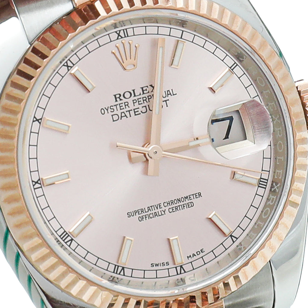 Rolex 18K Pink Gold ST,ST Datejust 36mm Watch