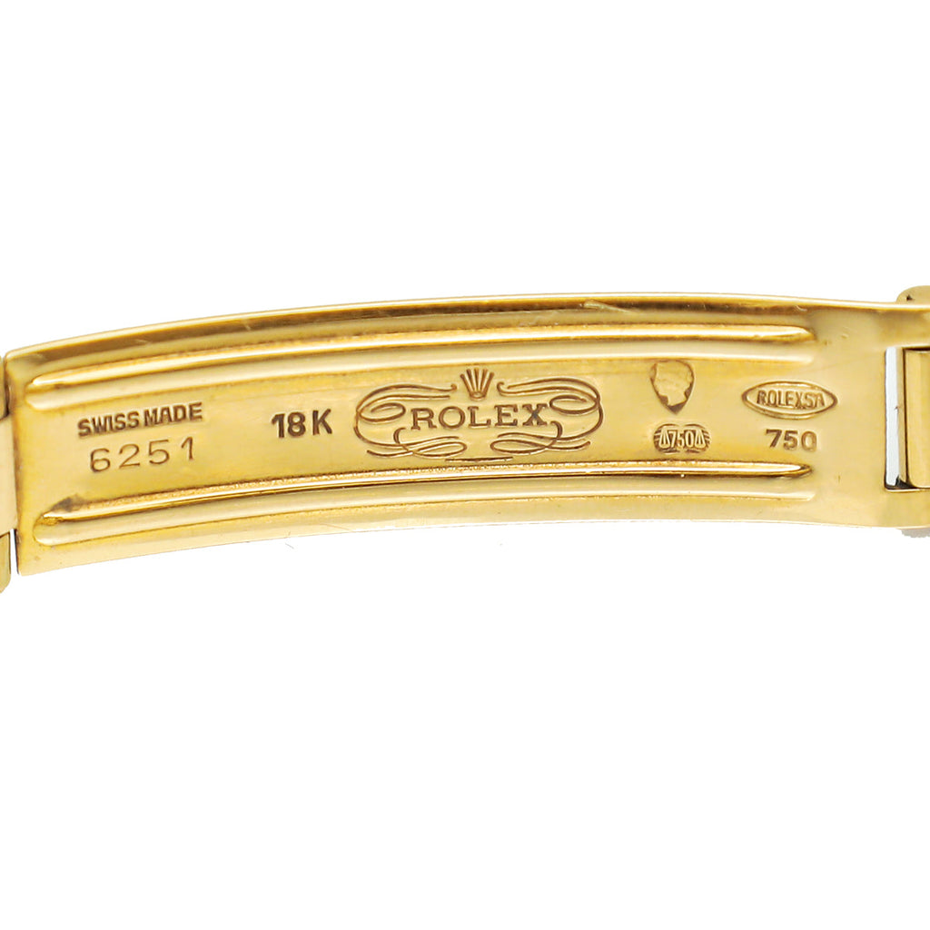 Rolex 18K Yellow Gold Oyster Datejust Perpetual Diamond Dial 26mm Watch