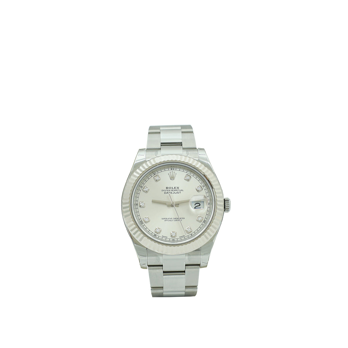Rolex Stainless Steel Diamond Datejust Dial 41mm Automatic Watch