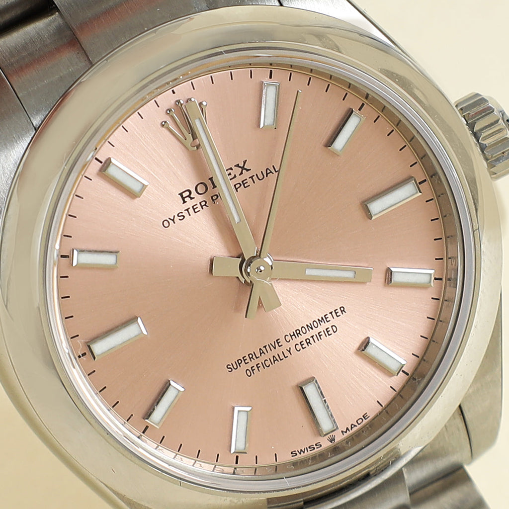 Rolex Oyster Steel Perpetual Candy Pink Dial 31mm Watch
