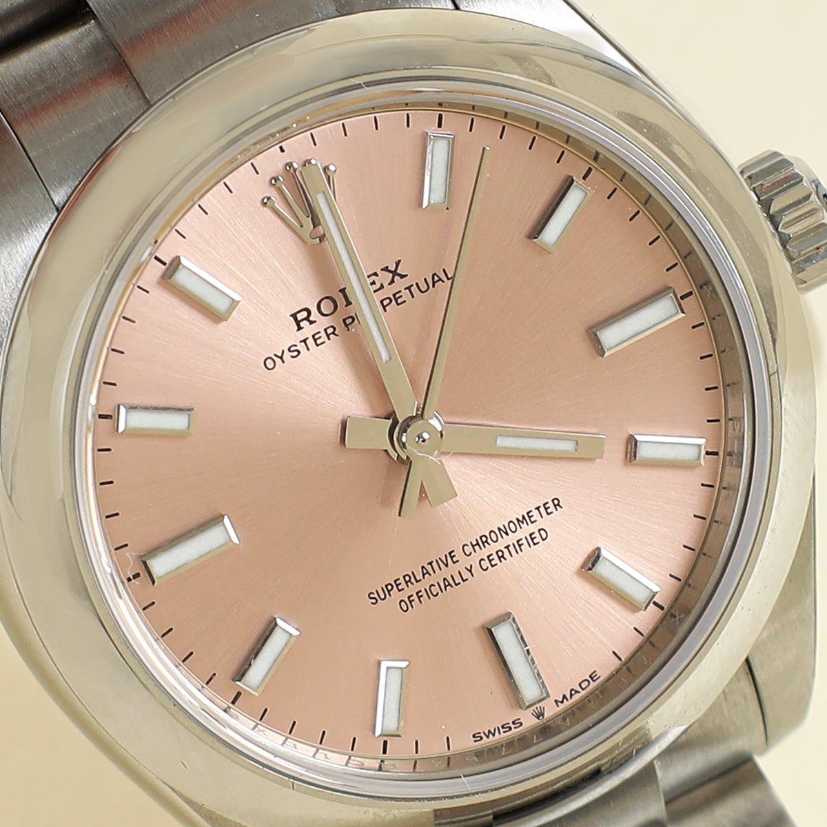 Rolex Oyster Steel Perpetual Candy Pink Dial 31mm Watch