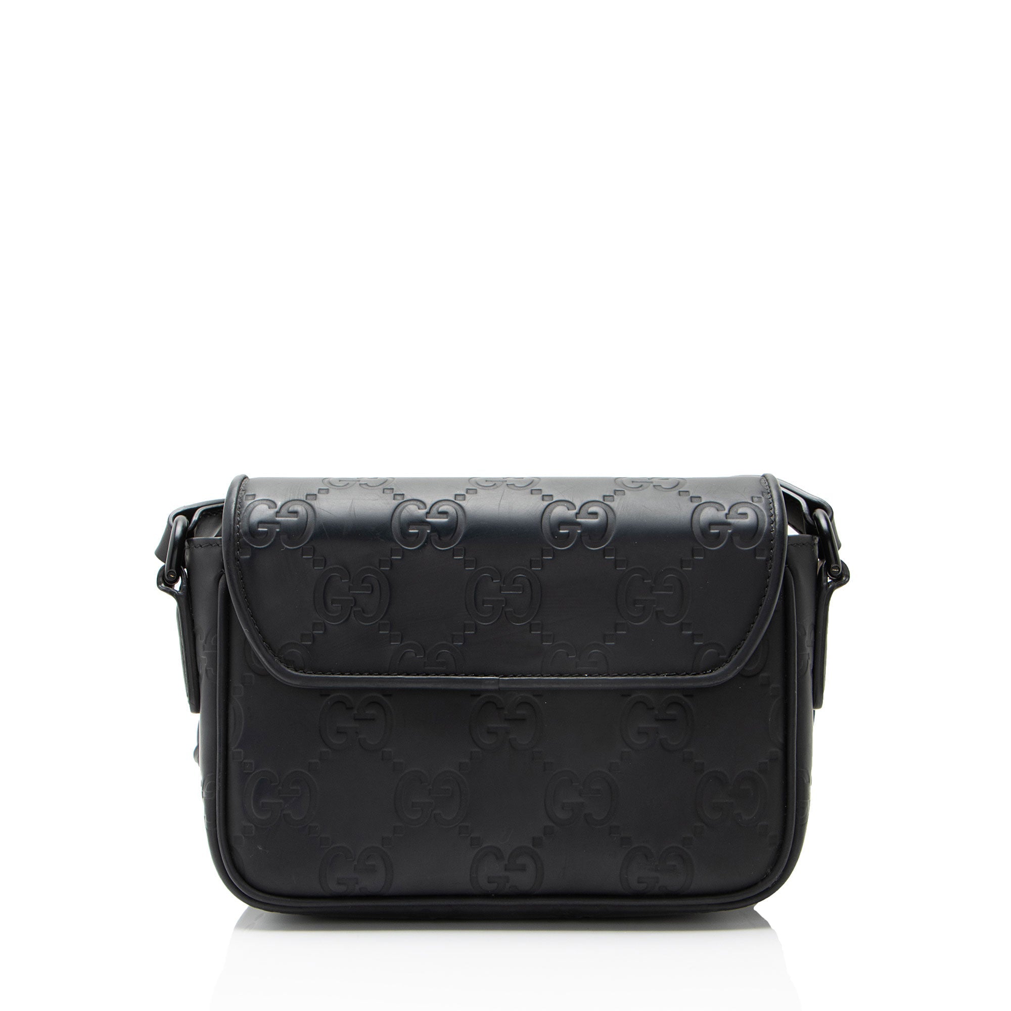 Rubber GG Effect Calfskin Mini Messenger