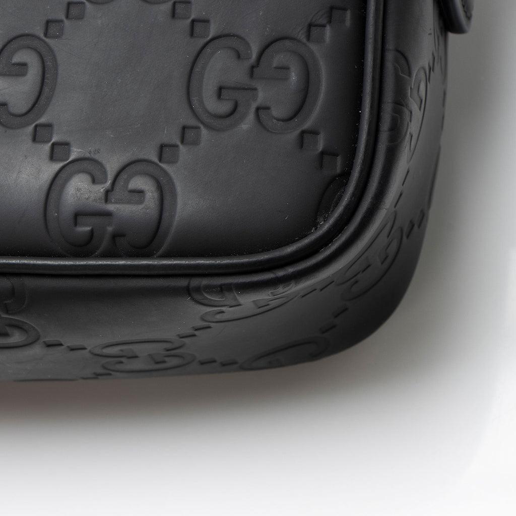 Rubber GG Effect Calfskin Mini Messenger