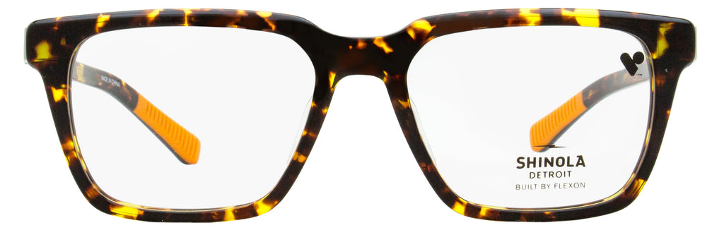 Shinola Flexon Rectangular Eyeglasses SH15000 242 Amber Tortoise 54mm