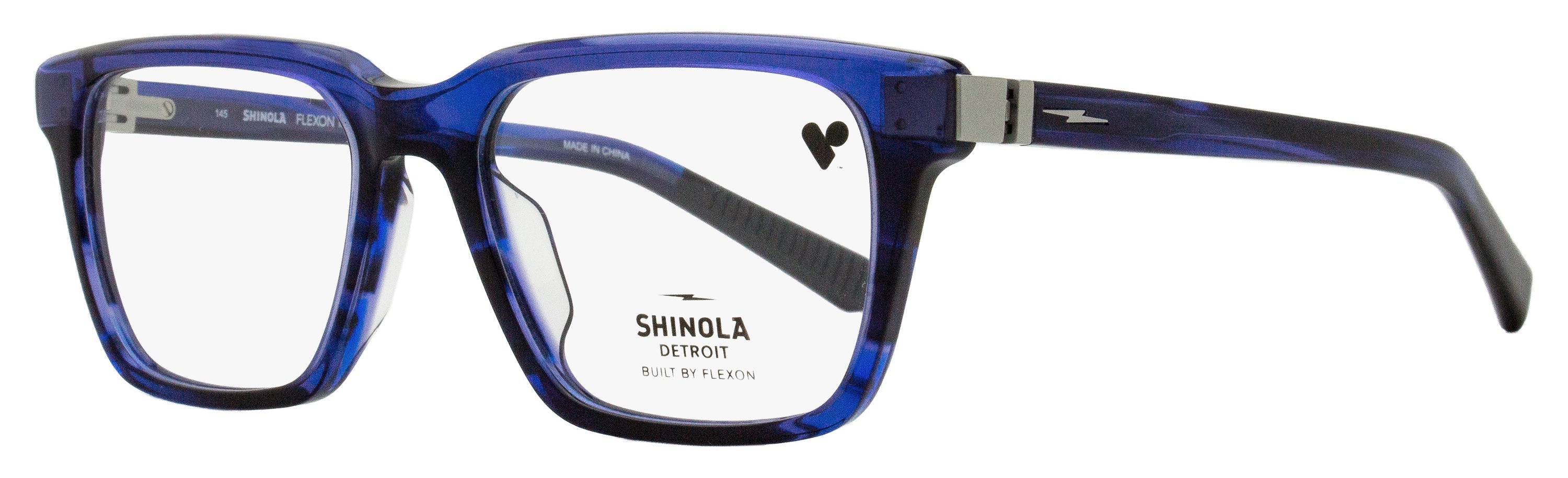 Shinola Flexon Rectangular Eyeglasses SH15000 460 Navy Horn 54mm Navy Horn