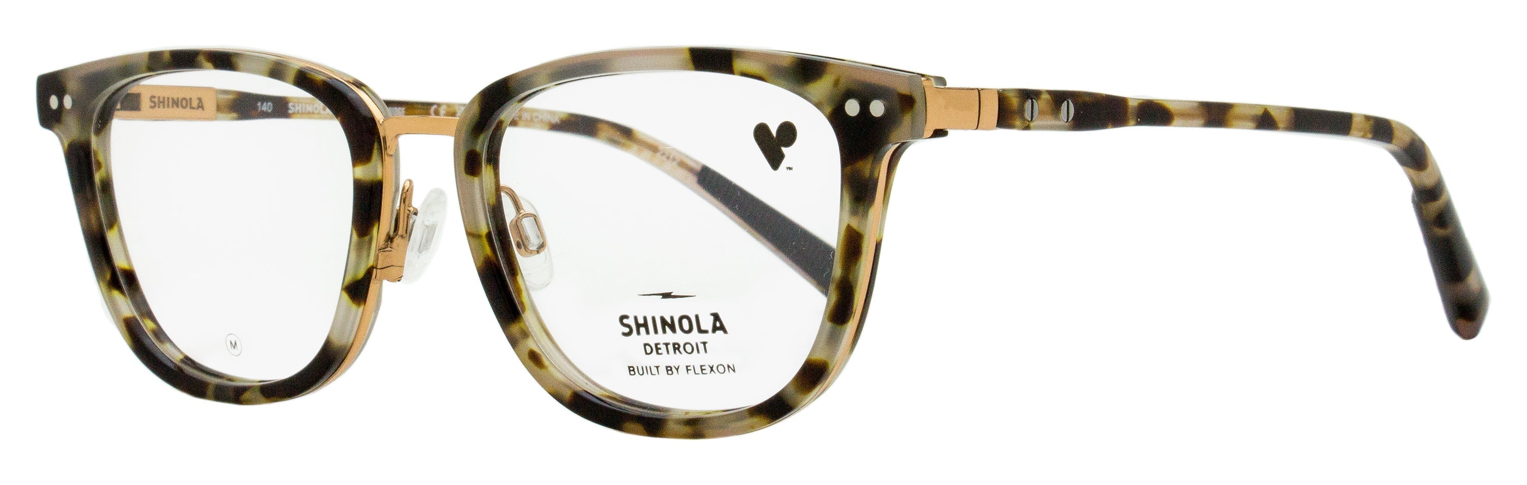 Shinola Memory Metal Eyeglasses SH27000 160 Bone Tortoise 52mm Bone Tortoise