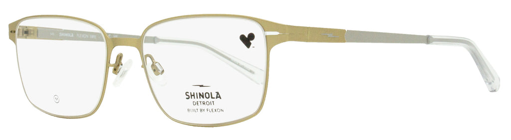 Shinola Flexon Rectangular Eyeglasses SH31002 719 Satin Gold 52mm Satin Gold