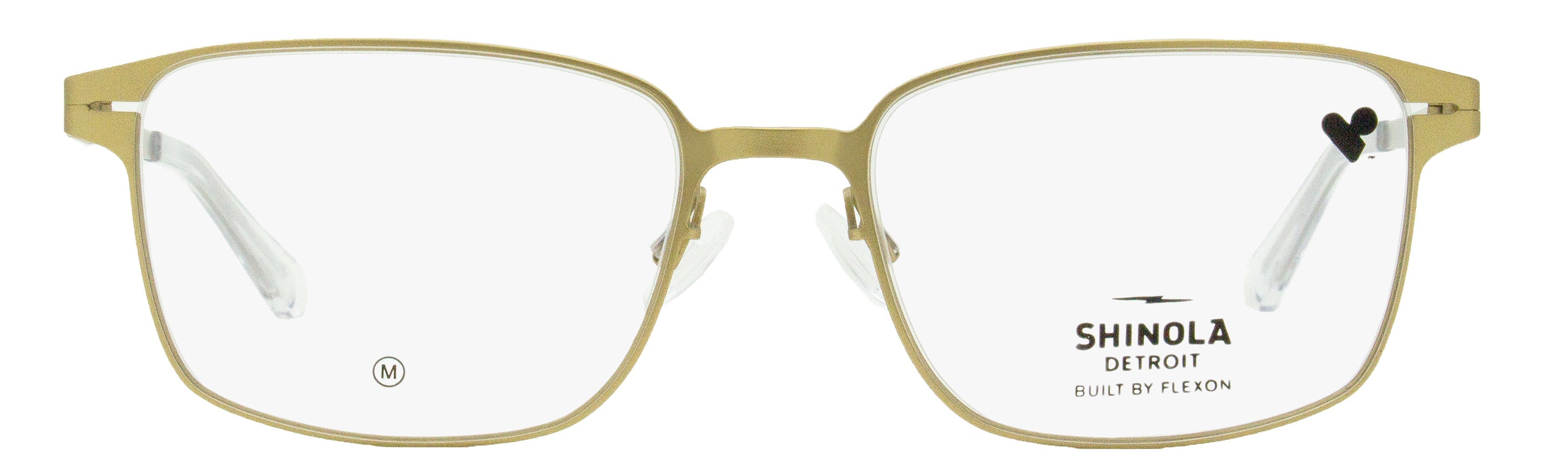 Shinola Flexon Rectangular Eyeglasses SH31002 719 Satin Gold 52mm