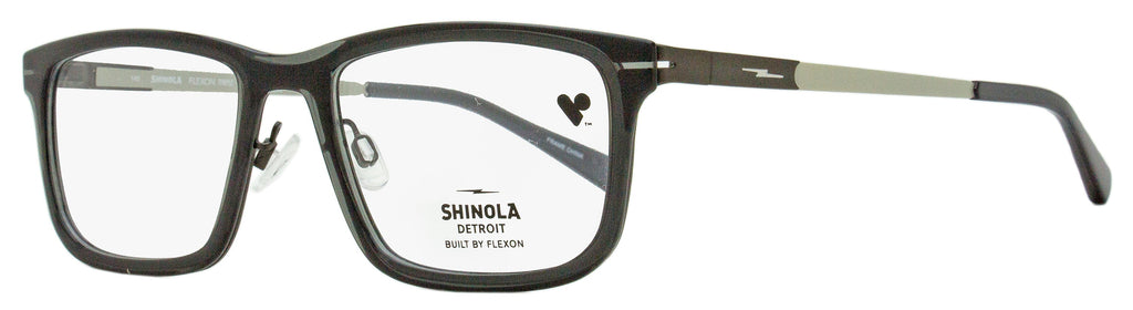 Shinola Flexon Temple Eyeglasses SH37000 012 Crystal Carbon 55mm Crystal Carbon