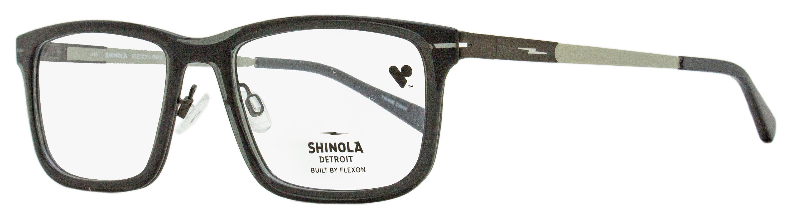 Shinola Flexon Temple Eyeglasses SH37000 012 Crystal Carbon 55mm Crystal Carbon