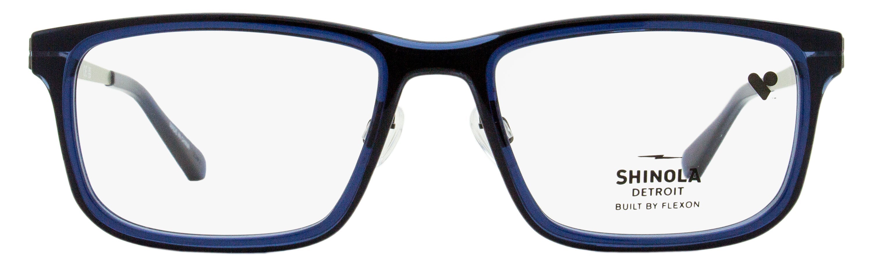 Shinola Flexon Temple Eyeglasses SH37000 410 Crystal Navy 55mm