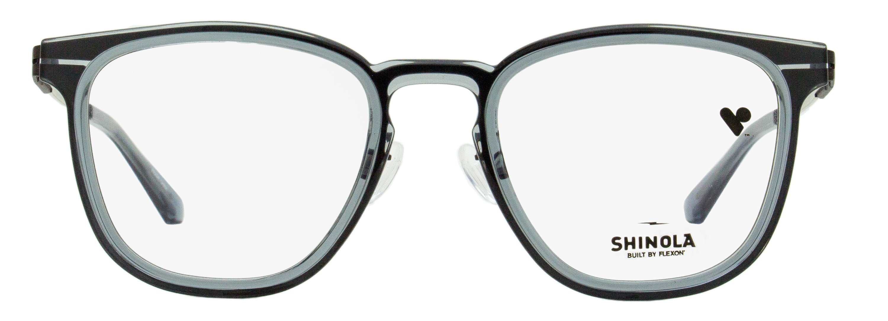 Shinola Flexon Keyhole Eyeglasses SH37001 050 Crystal Smoke 50mm