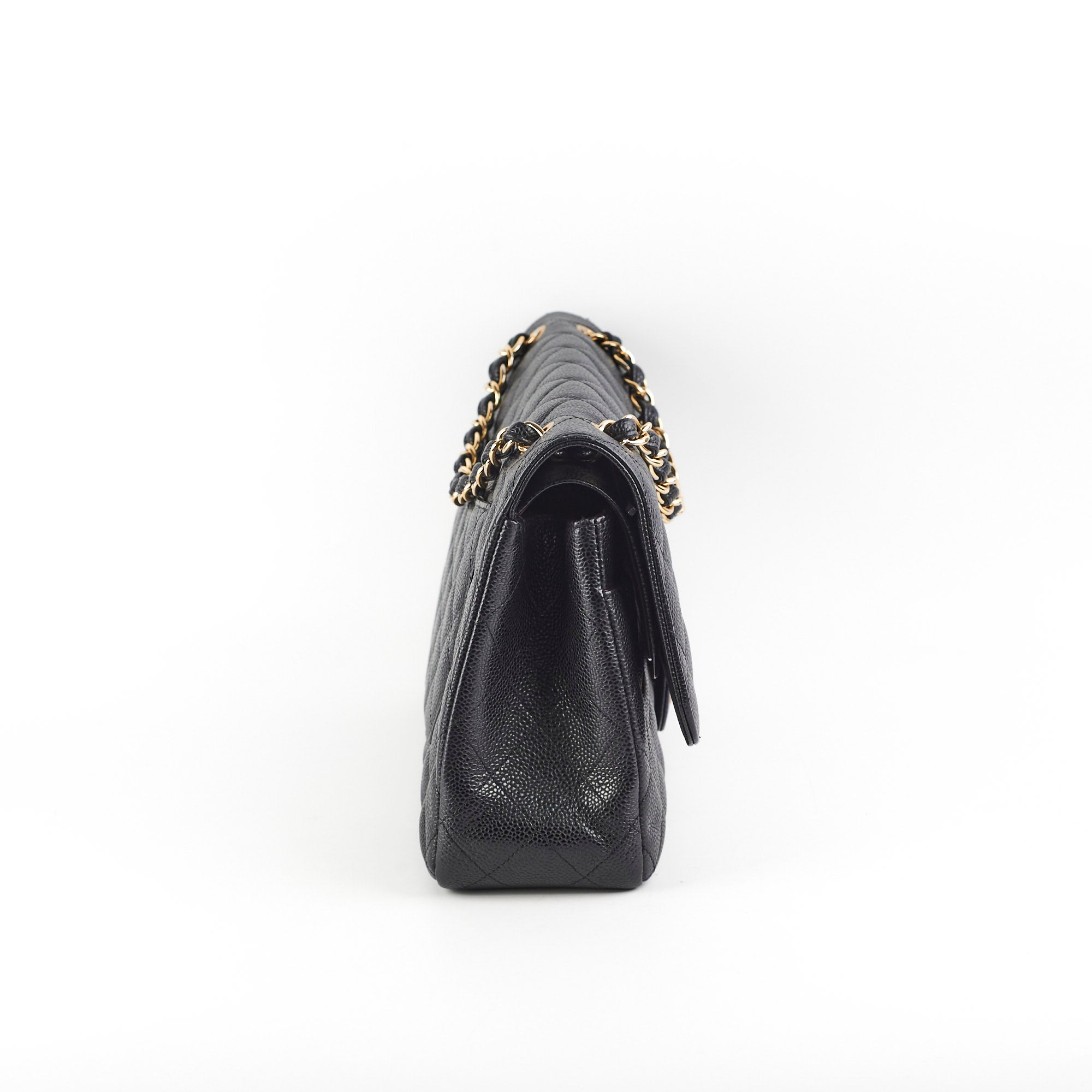 Chanel Caviar Double Classic Flap Jumbo Black