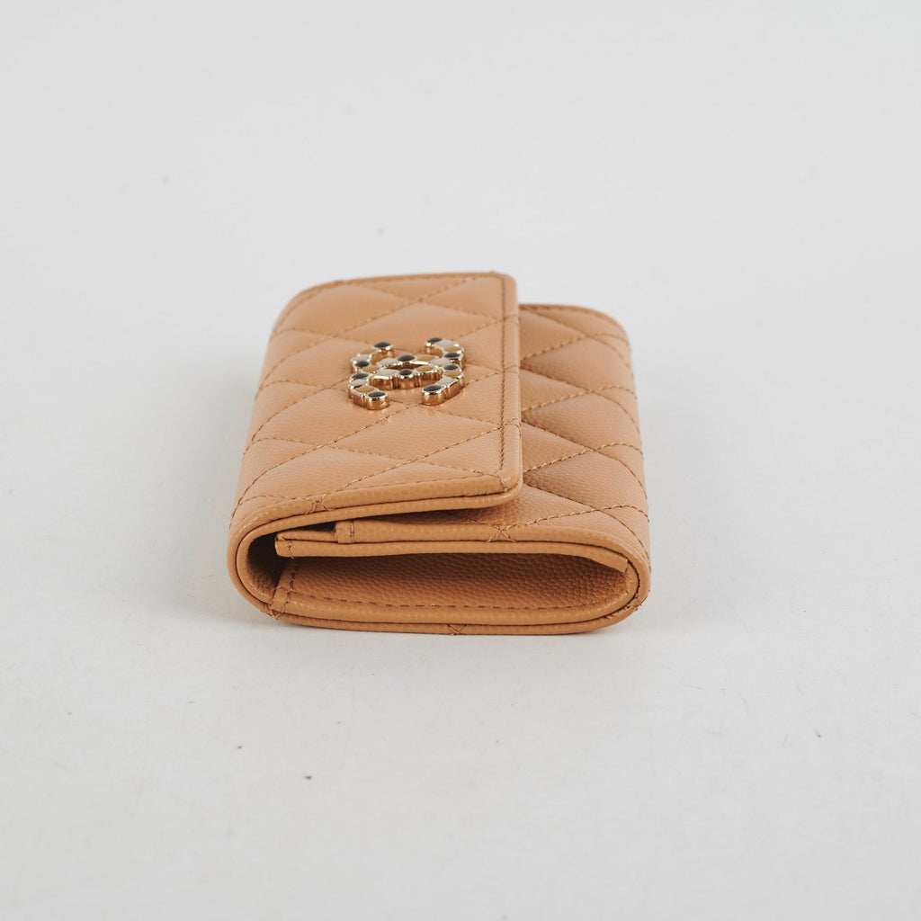 Chanel Card Wallet Caviar Beige Seasonal