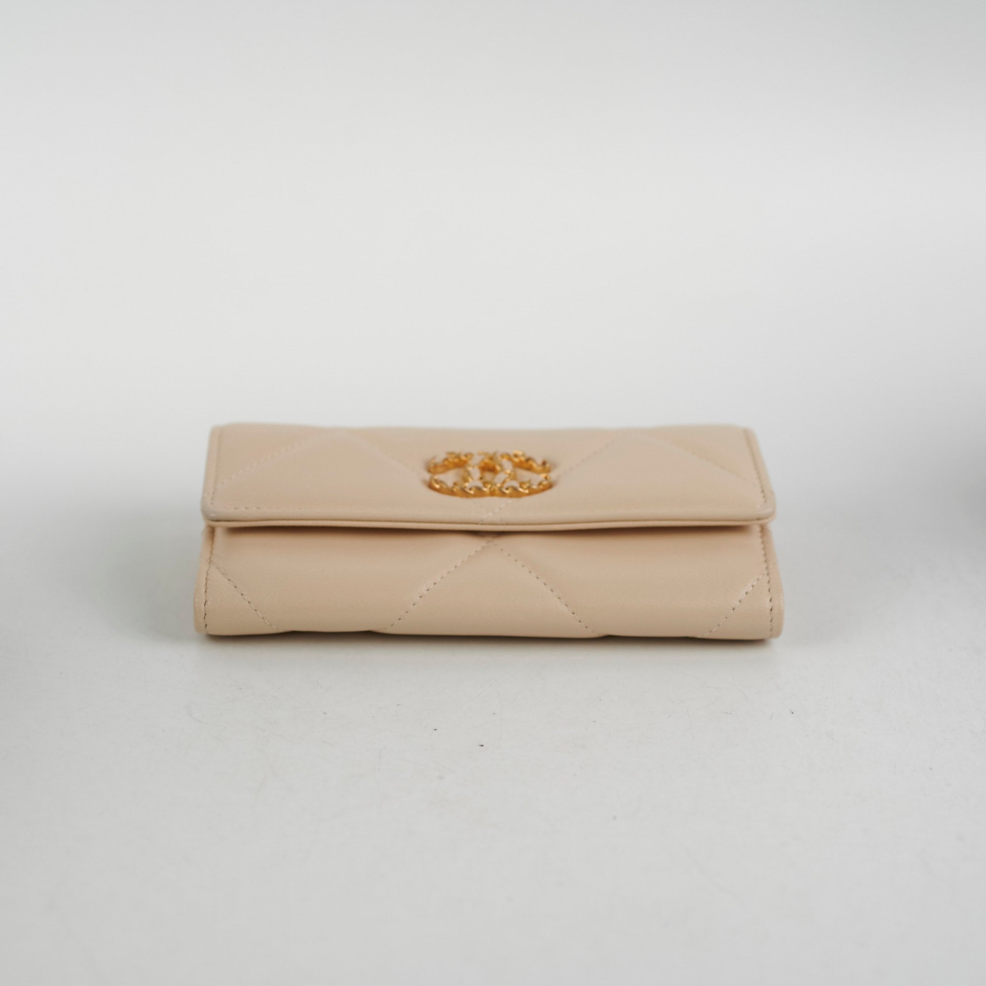 Chanel 19 Long Wallet Lambskin Beige