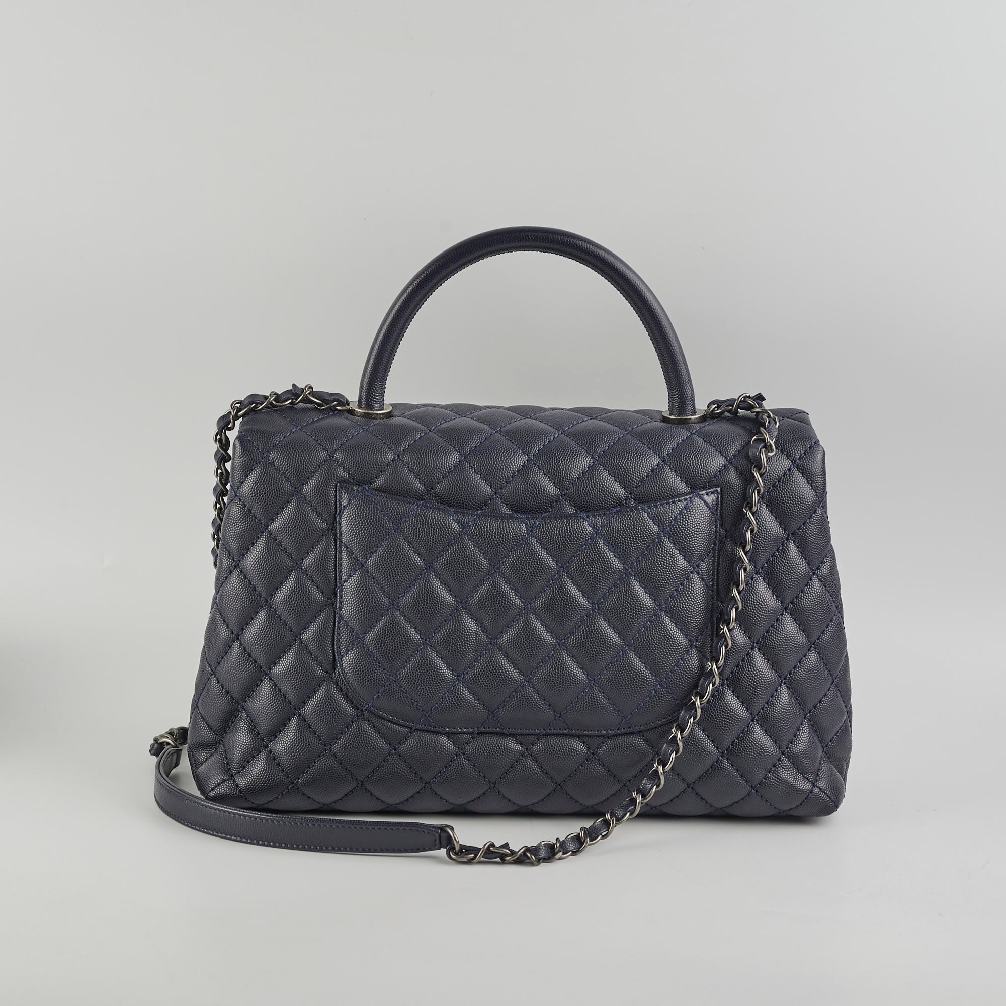 Chanel Caviar Large Coco Handle Navy 21series