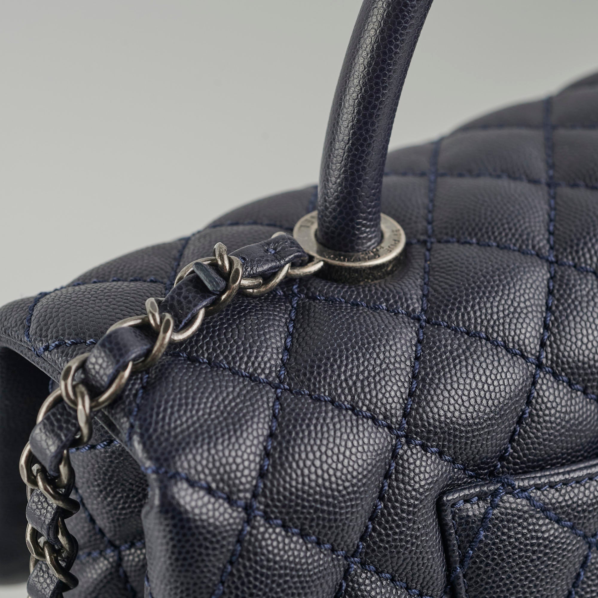Chanel Caviar Large Coco Handle Navy 21series
