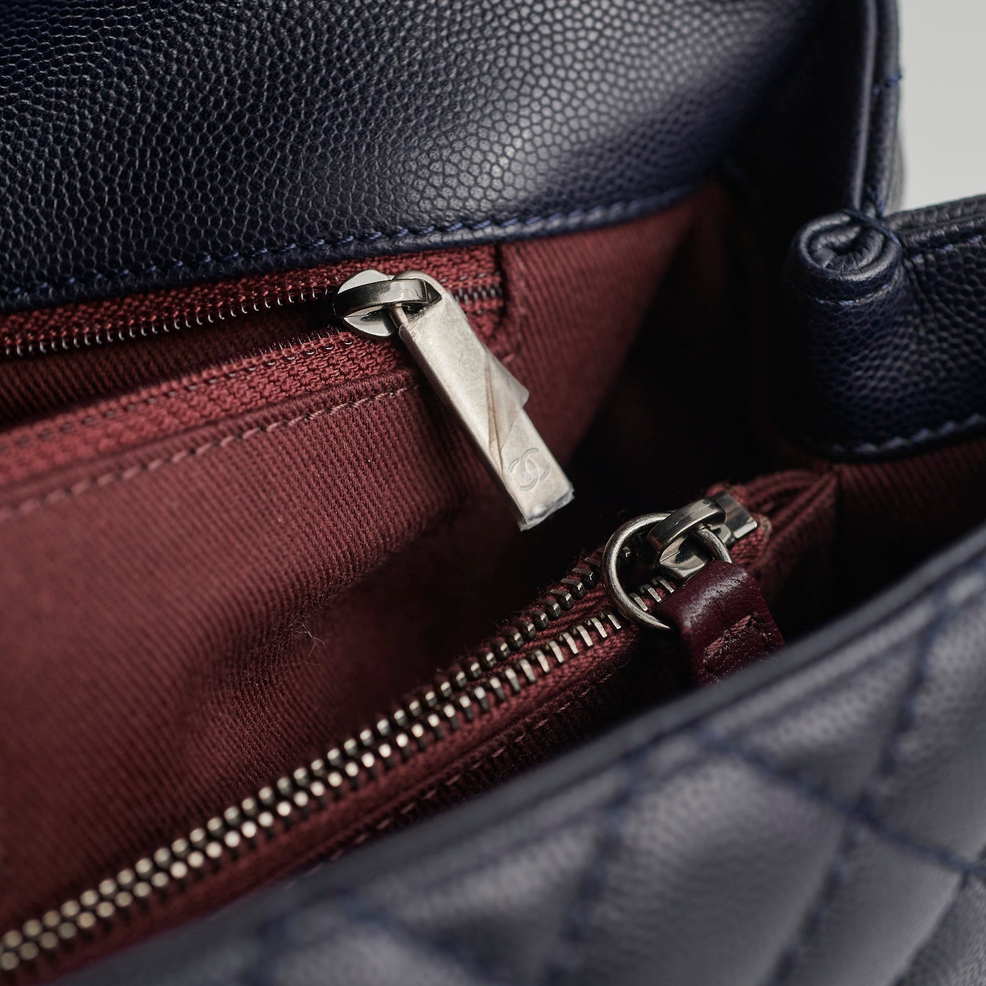 Chanel Caviar Large Coco Handle Navy 21series