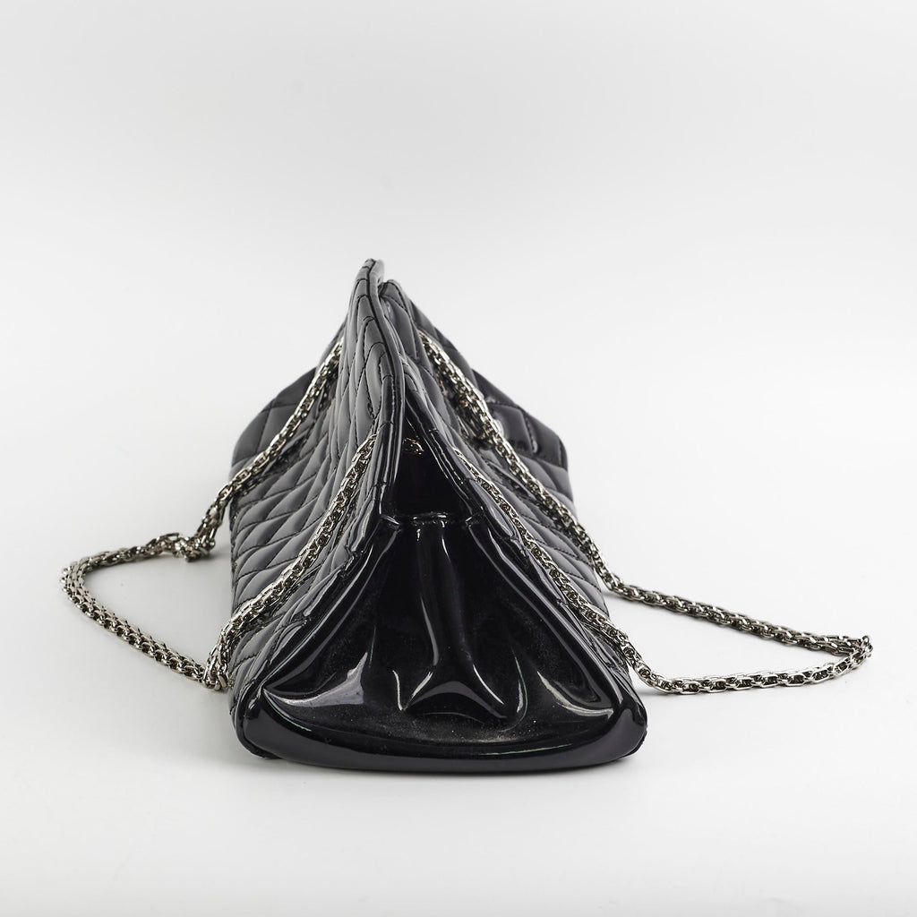 Chanel Just Mademoiselle Patent Bowling Black Bag