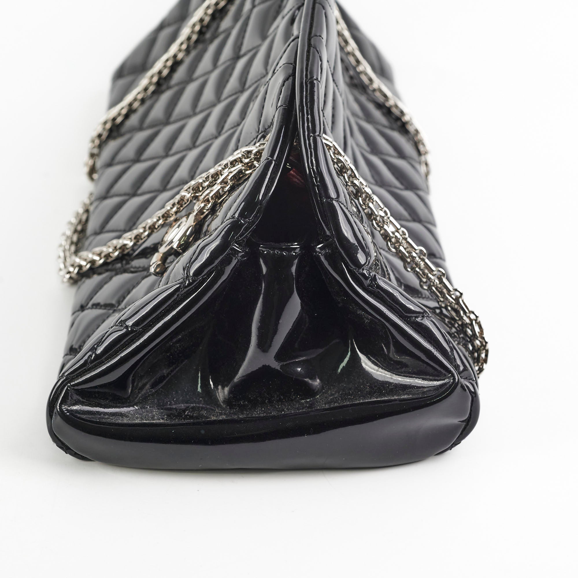 Chanel Just Mademoiselle Patent Bowling Black Bag