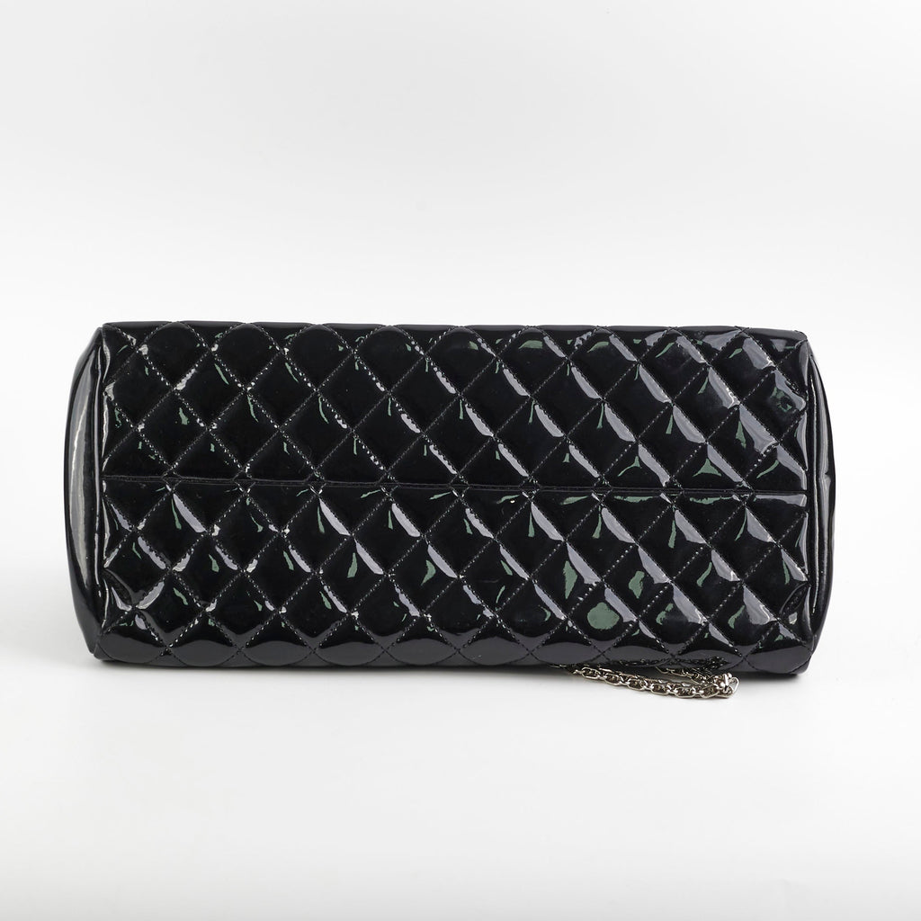 Chanel Just Mademoiselle Patent Bowling Black Bag
