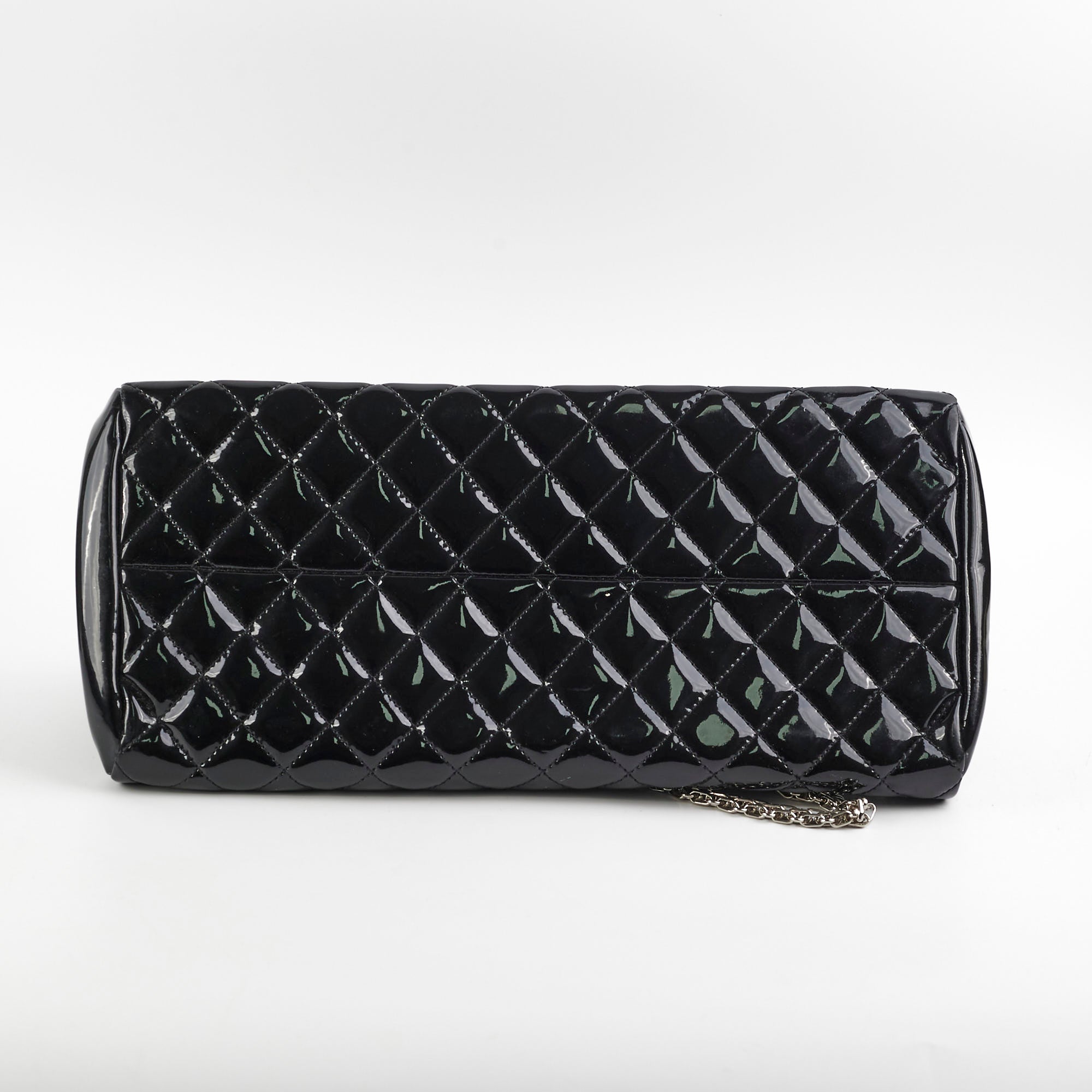 Chanel Just Mademoiselle Patent Bowling Black Bag