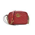 Rosso GG Marmont Chevron Leather Camera Bag - 2 (Rented Out)