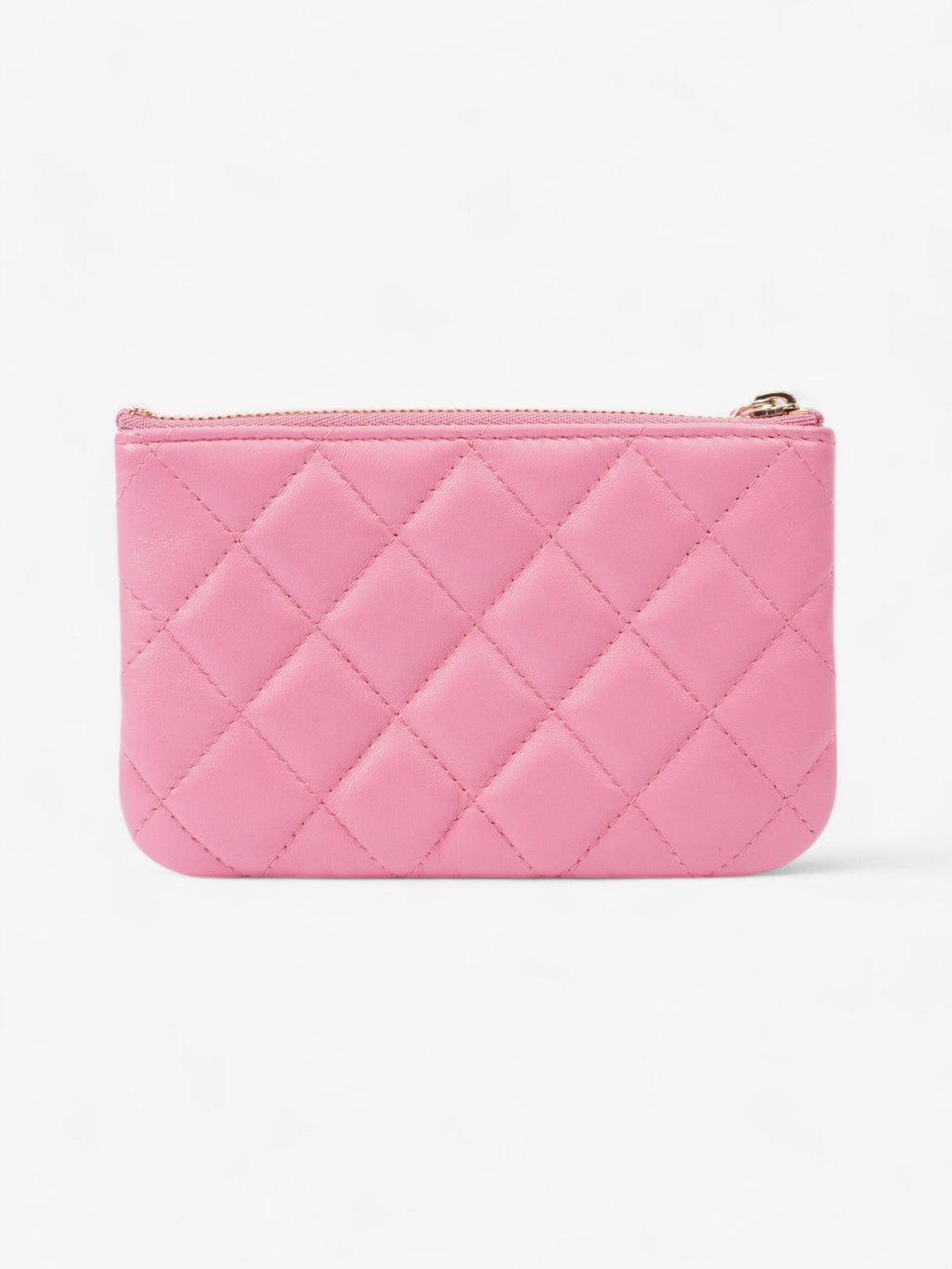 Chanel Zipped Pouch Pink Lambskin Leather
