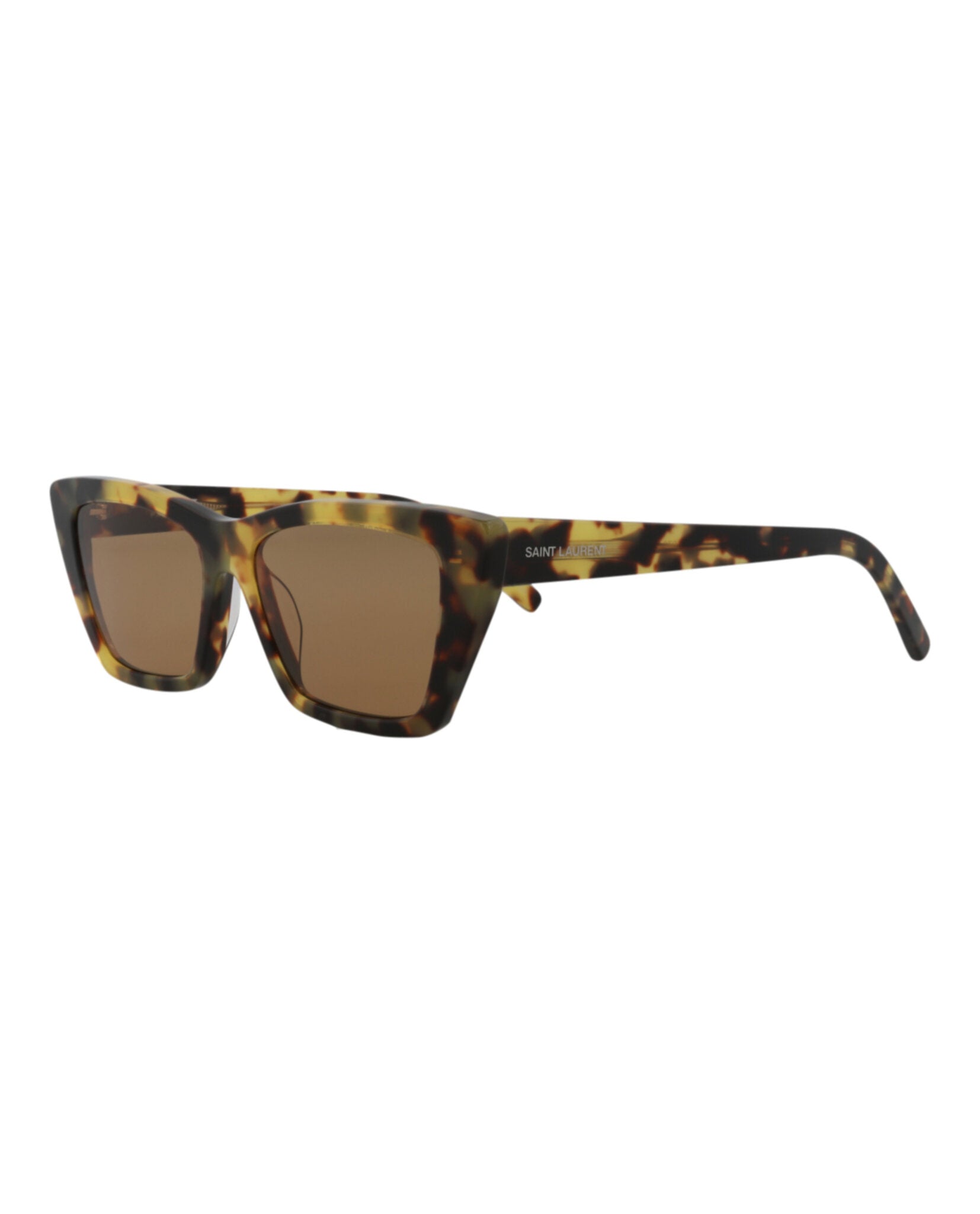 Saint Laurent Womens Cat Eye Havana Havana Brown Fashion Designer Eyewear
