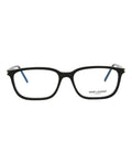 Saint Laurent Unisex Square/Rectangle Black Black Transparent Fashion Designer Eyewear