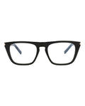 Saint Laurent Unisex Square/Rectangle Black Black Transparent Fashion Designer Eyewear