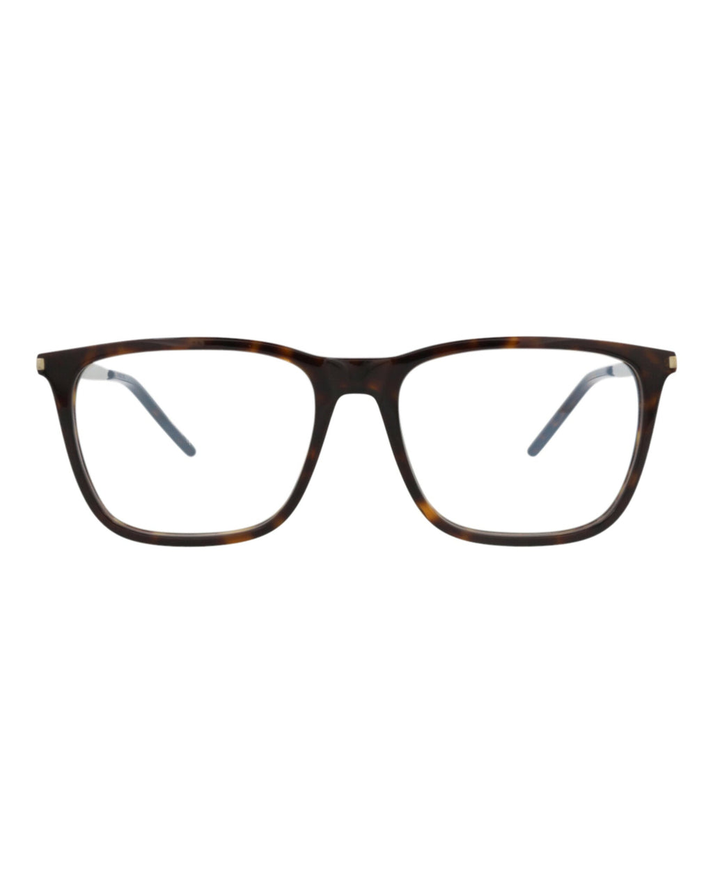Saint Laurent Mens Square/Rectangle Havana Silver Transparent Fashion Designer Eyewear
