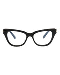 Saint Laurent Womens Cat Eye Black Black Transparent Fashion Designer Eyewear