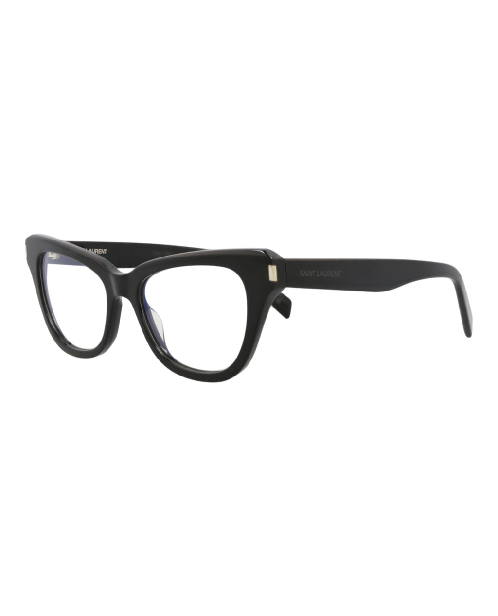 Saint Laurent Womens Cat Eye Black Black Transparent Fashion Designer Eyewear
