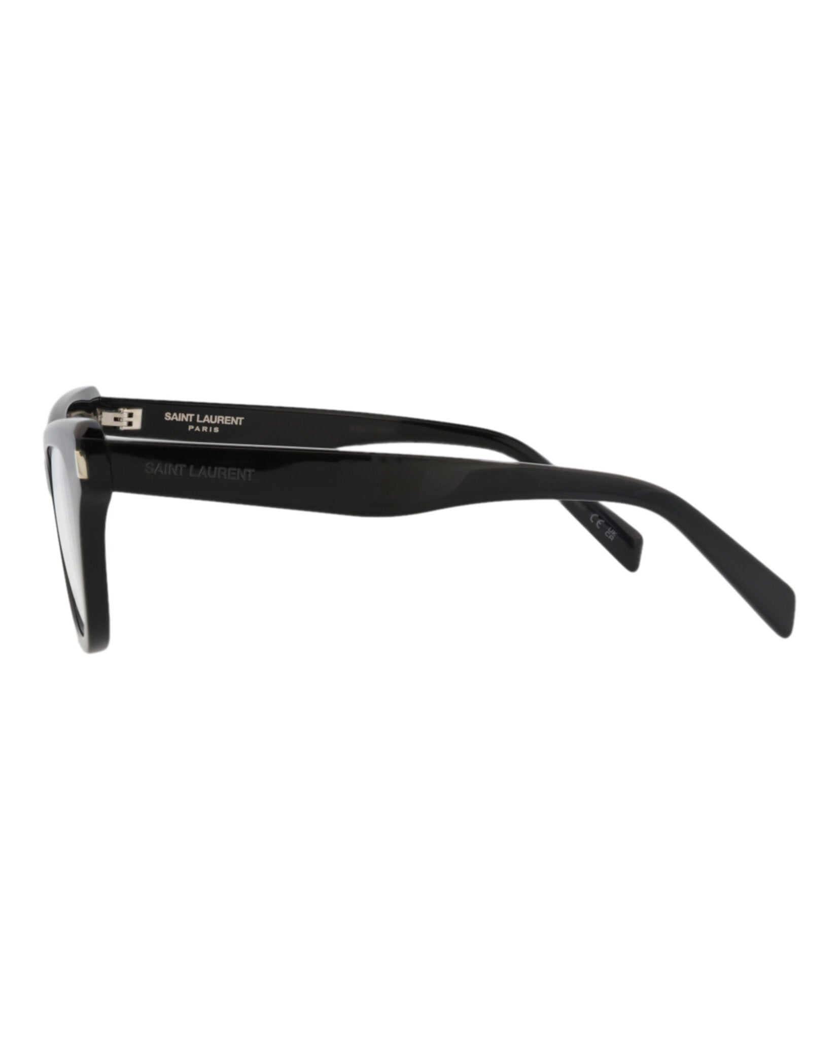 Saint Laurent Womens Cat Eye Black Black Transparent Fashion Designer Eyewear