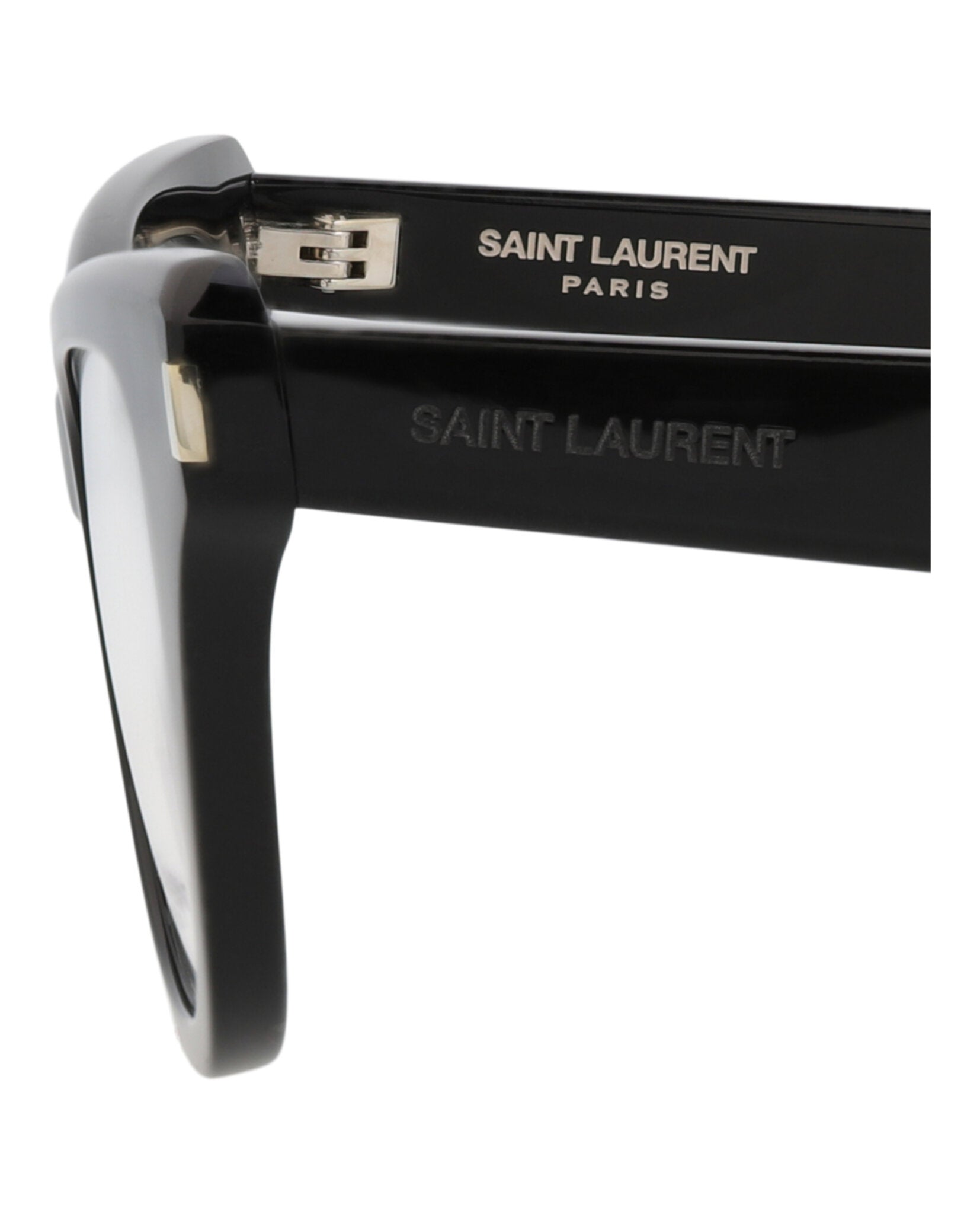 Saint Laurent Womens Cat Eye Black Black Transparent Fashion Designer Eyewear